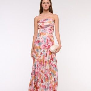 Abercrombie & Fitch Strapless Pink Floral Dress